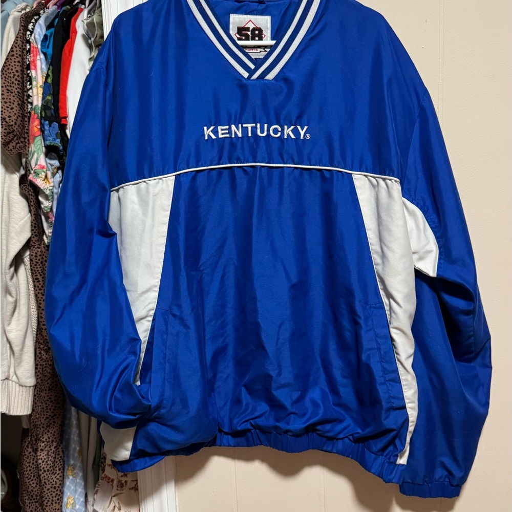 Blue and White Kentucky UK Windbreaker